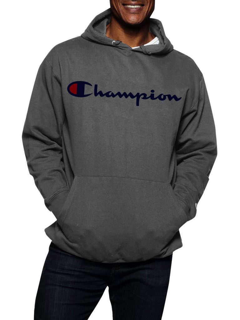 Champion Men's Graphic Powerblend Fleece Hoodie Script Sweatshirt