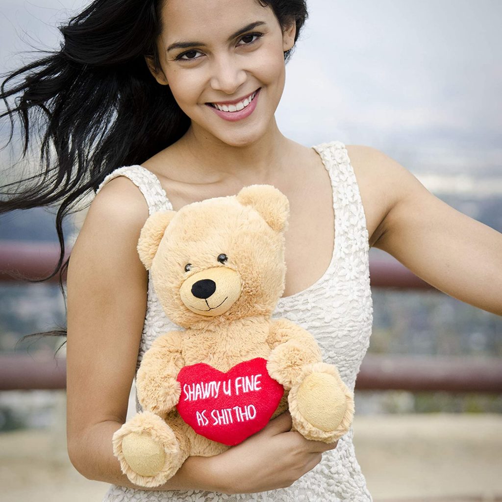Hollabears Shawty U Fine 10 Teddy Bear - Funny Plush Gift for The Girlfriend, Wife, Boyfriend, Husband or Best Friend