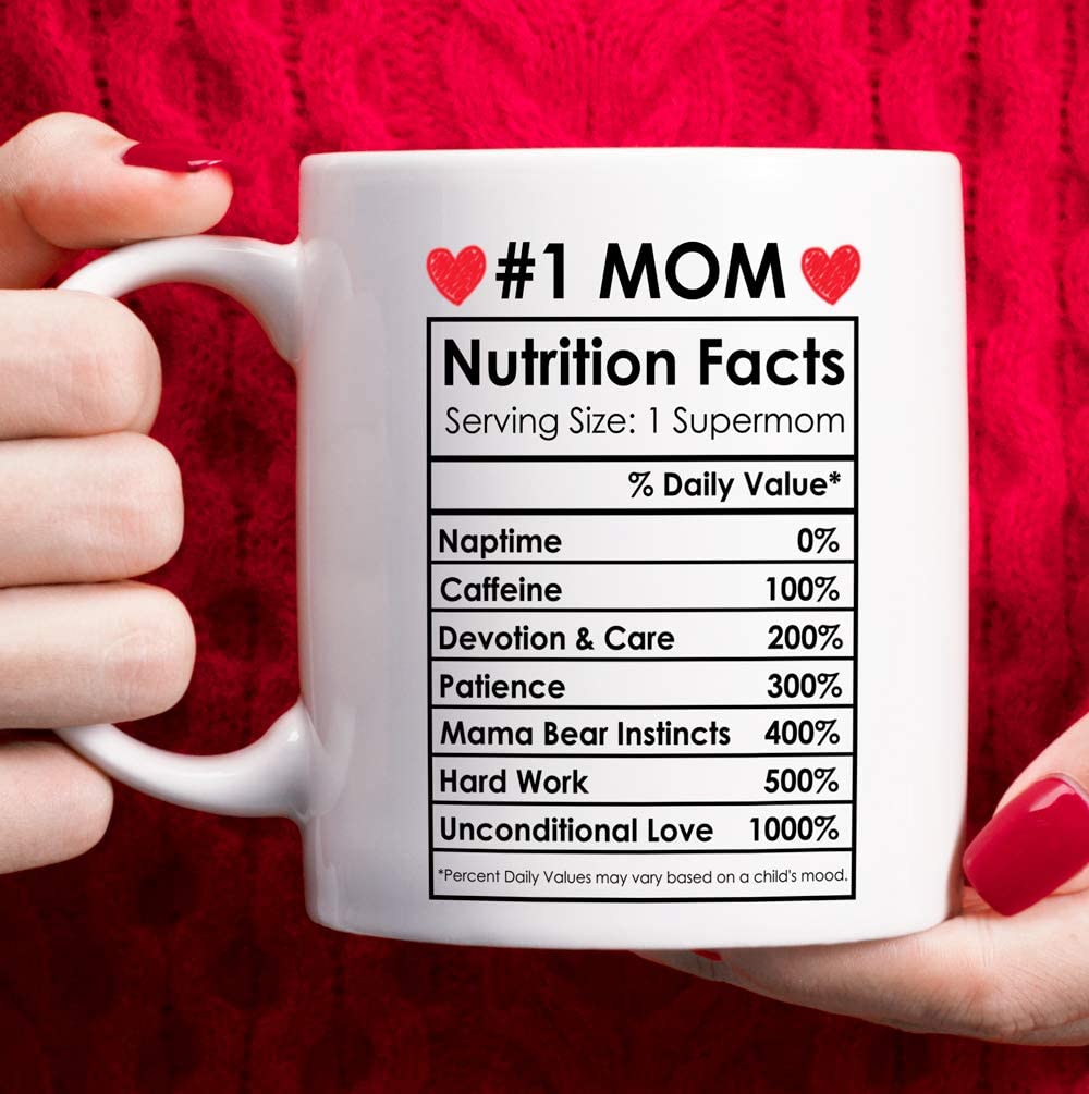 Mothers Day Gifts Mom Birthday Gifts from Daughter, #1 Mom Funny Coffee Mug Christmas Gifts for Moms Grandma valentine day for mom