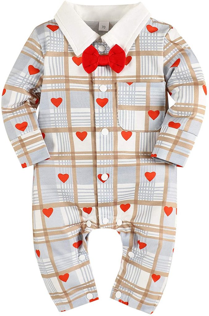 bilison Baby Boy Valentines Day Outfit Gentleman Bowtie Tuxedo Suit One Piece Romper Jumpsuit Overall Clothes Set