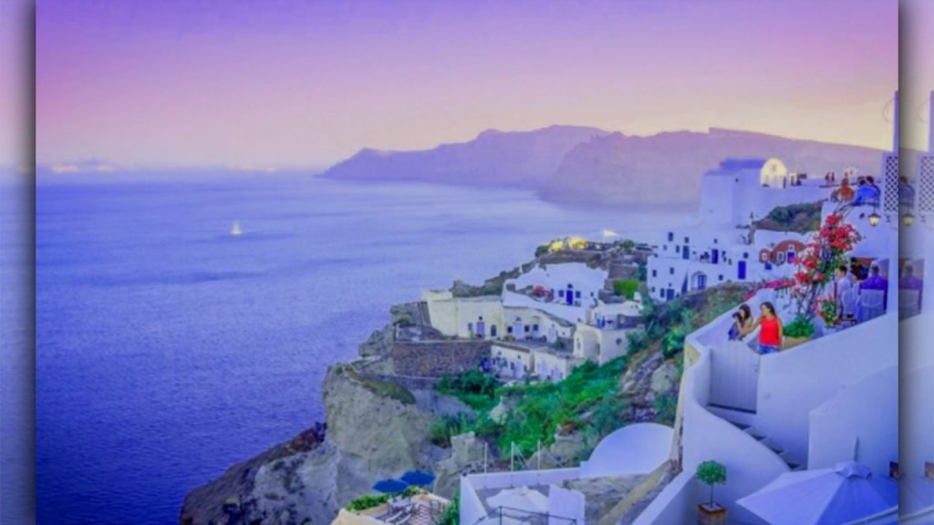 places to go for valentine day Santorini Greece