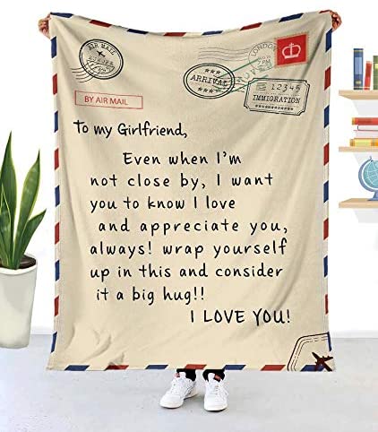 valentine day gifts for girlfriend Blanket Letter to My Girlfriend Love You