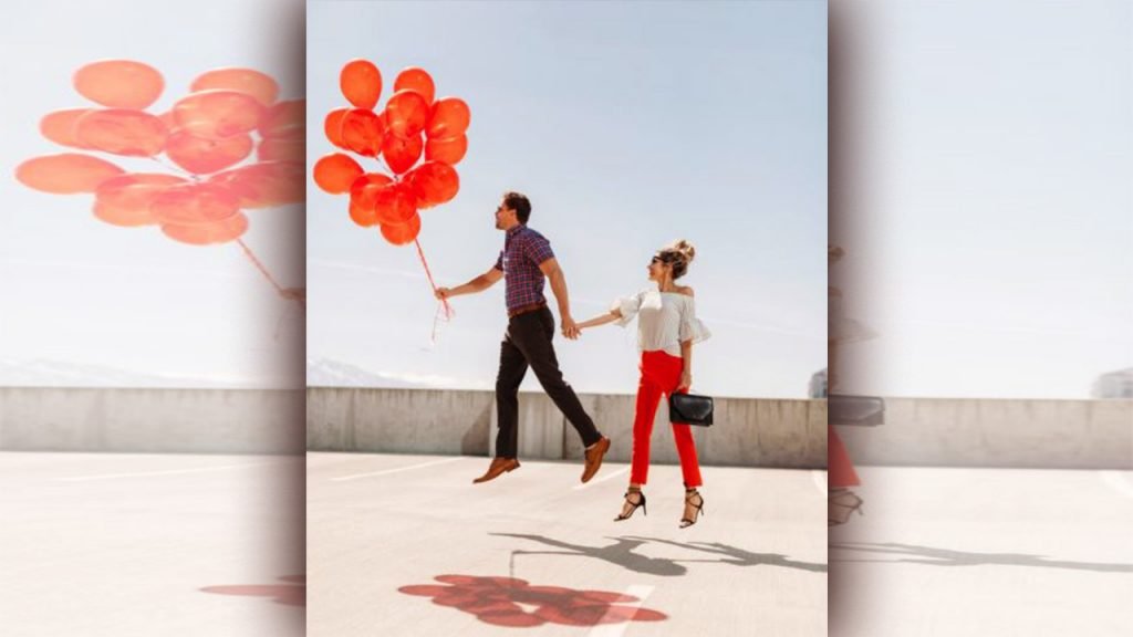 valentine day photoshoot Experiment with Balloon on Valentine Day