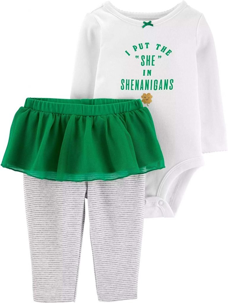 Carter's Baby Girls' 2-Piece St. Patrick's Day Bodysuit & Tutu Pant Set