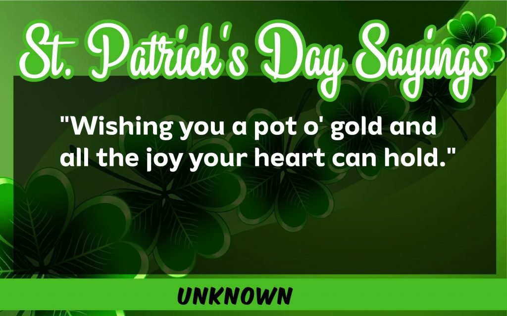 I wish you a pot of gold St. Patrick's Day Sayings 2021