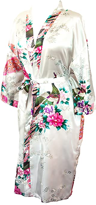 Kimono Robe Long 16 Colors Premium Peacock Bridesmaid Bridal Shower Womens Gift