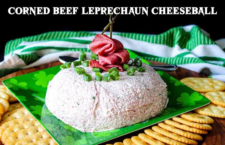 St. Patrick's Day Appetizer Ideas of Corned Beef Leprechaun Cheese Ball