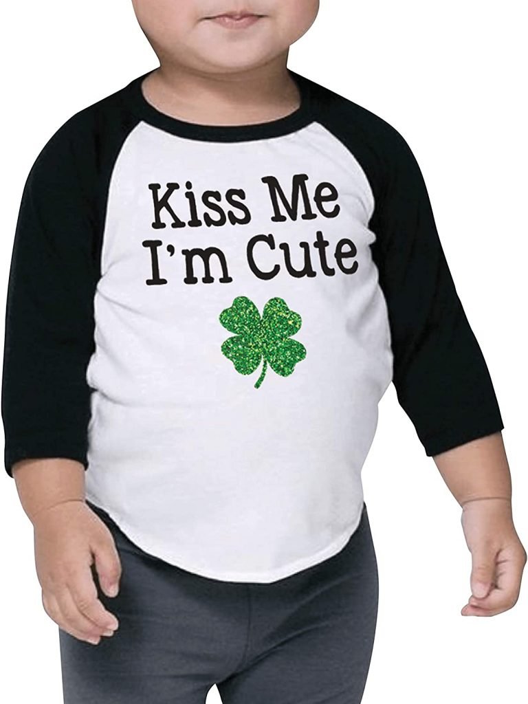 St. Patrick's Day Outfits for Girls and Boys, Kiss Me I'm Cute, Kids and Toddler Shirt