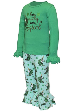 Unique Baby Girls Unicorn Ruffle Pants St Patrick's Day Outfit