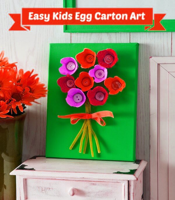 Easy Kids Craft Mothers Day Egg Carton Flowers