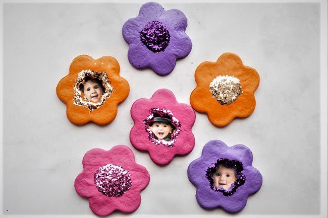 Salt Dough Flower Magnets