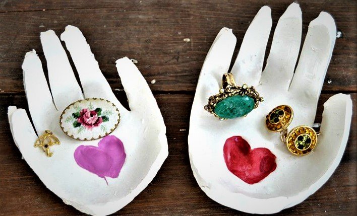 clay hand jewelry holder mother's day activities for toddlers