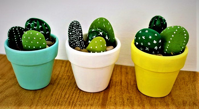 hand painted mini cactus