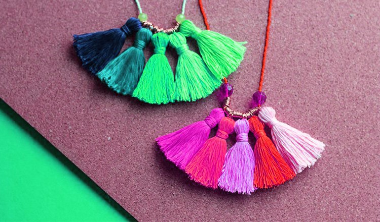 ombre tassel necklace