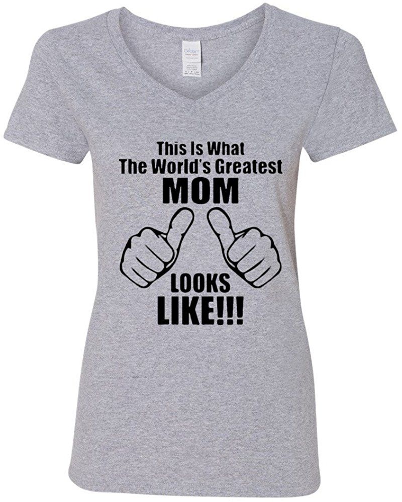 V Neck Ladies This is What an Awesome Mom Looks Like Best Mother Funny T Shirt Tee gifts