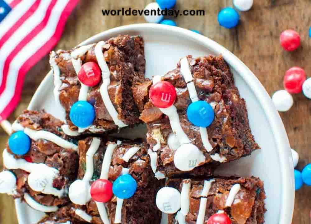 Patriotic Marshmallow Crunch Brownies