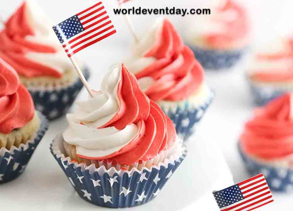 Red, White, and Blue Confetti Cupcakes